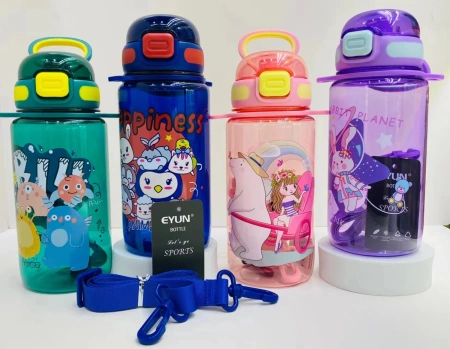EYUN Yiyun Cute Children's Water Bottle, Student direct drinking cup, Girls' crossbody shoulder strap water Cup, Plastic Cup, Portable food-grade water cup, student summer outdoor EYUN Yiyun Cute Children's Water Bottle, Student direct drinking cup, Girls' crossbody shoulder strap water Cup, Plastic Cup, Portable food-grade water cup, student summer outdoor